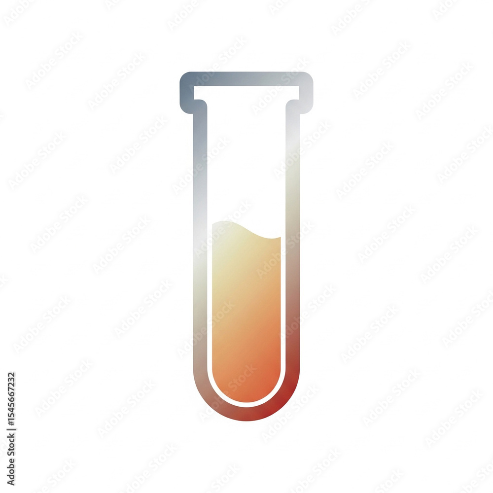 Gradient mesh icon of a test tube with liquid Gradient mesh icon of a test tube with liquid