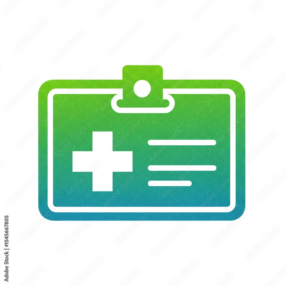 Fototapeta premium Gradient mesh icon of a hospital ID badge