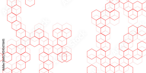 abstract geometric red texture background red hexagon 3D background texture. 3d rendering illustration. Clear pattern abstract background hexagon .Futuristic abstract banner.	
