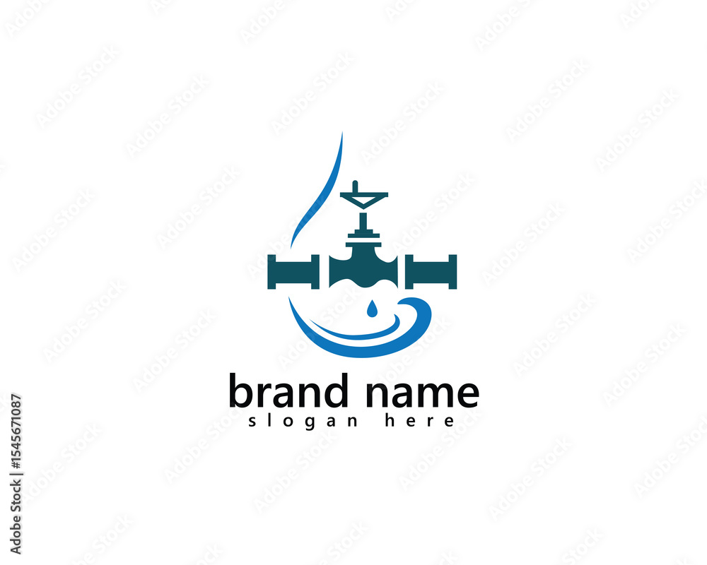 creative plumbing logo water drop abstract with tap in the middle logo design template creative plumbing logo water drop abstract with tap in the middle logo design template
