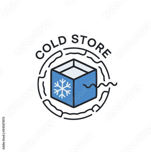 Cold store logo  icon vector in black color with white background.