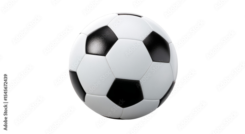 Naklejka premium Classic Black and White Soccer Ball on, Perfect for Sports Designs and Branding isolated on transparent background