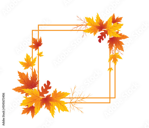 Autumn Leaves Background, Hand Drawn Flat Autumn Background, Maple Leaf Autumn Background