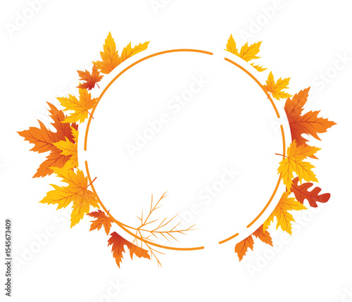 Autumn Leaves Background, Hand Drawn Flat Autumn Background, Maple Leaf Autumn Background
