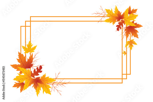 Autumn Leaves Background, Hand Drawn Flat Autumn Background, Maple Leaf Autumn Background