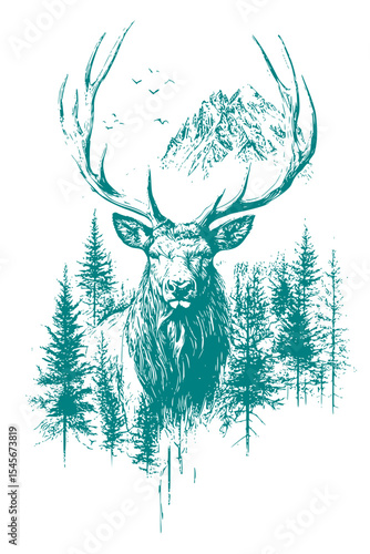 deer in winter forest