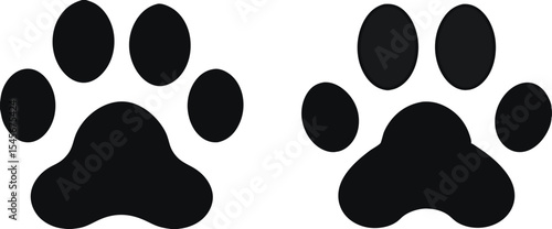 Paw print. Paw icon. Dog paw. Vector illustration. 
