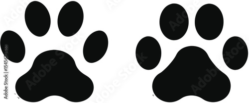 Paw print. Paw icon. Dog paw. Vector illustration. 