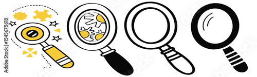 Magnifying glass icons set. Vector 