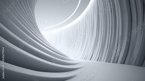 Abstract minimalist design with smooth curves and light shades creating a tranquil atmosphere.