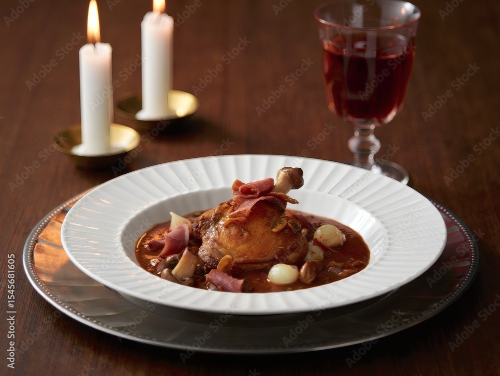 Romantic Candlelit Dinner Delicious Chicken in Red Wine Sauce Recipe Romantic Candlelit Dinner Delicious Chicken in Red Wine Sauce Recipe