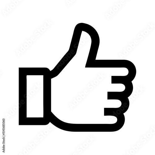 Thumbs up gesture symbol for approval in minimalist style  