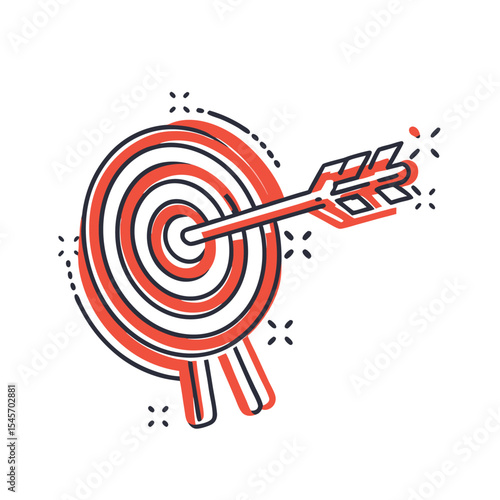 Target and arrow concept representing goals success achievements strategic planning vector illustration