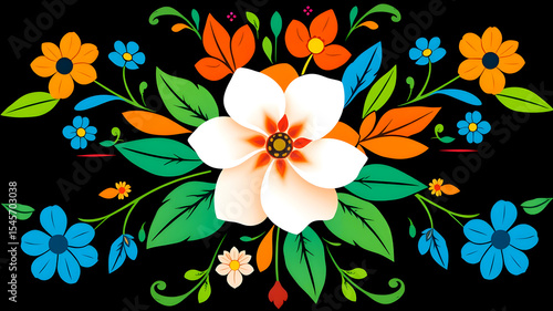 Vibrant Floral Design A Colorful Bouquet of Flowers