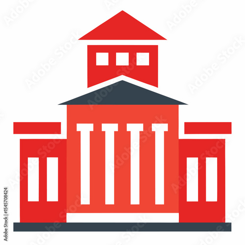 University building icon stroke on white background 