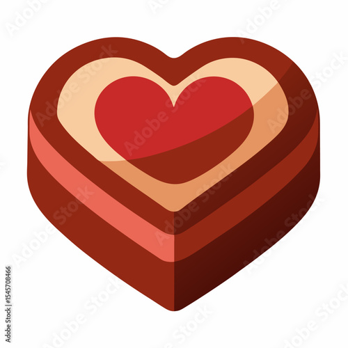 Valentine's Chocolate on white background