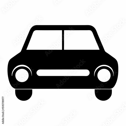 Vector black car road icon on white background 