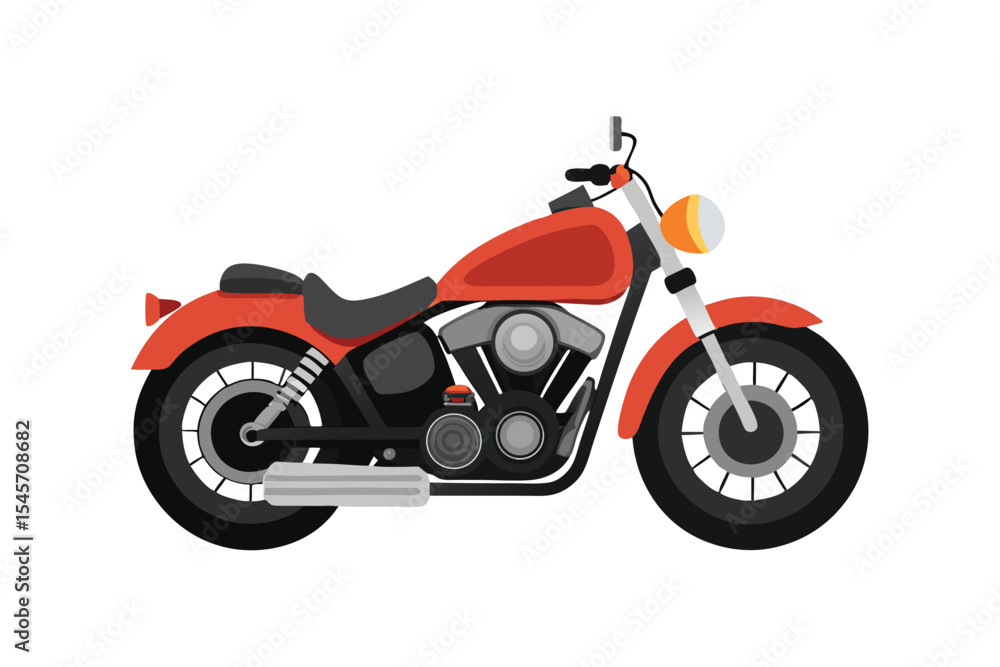 Fototapeta premium 3d red motorcycle isolated on white background