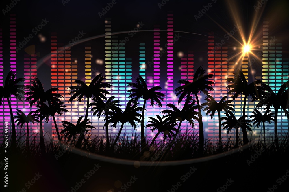 Obraz premium Digitally generated palm tree background