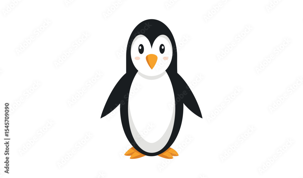 Fototapeta premium Cute cartoon penguin illustration for kids