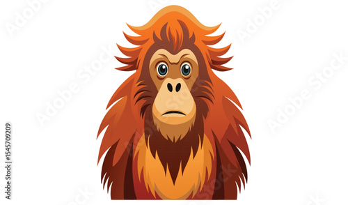 Orangutan portrait illustration vector graphic