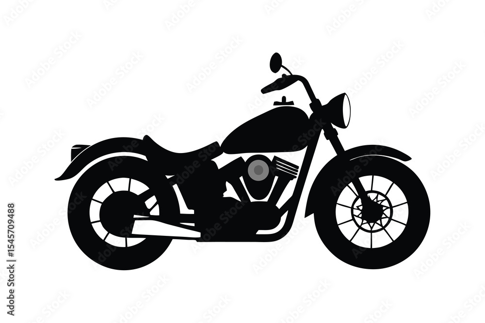 Fototapeta premium Harley davidson bike silhouette on white background