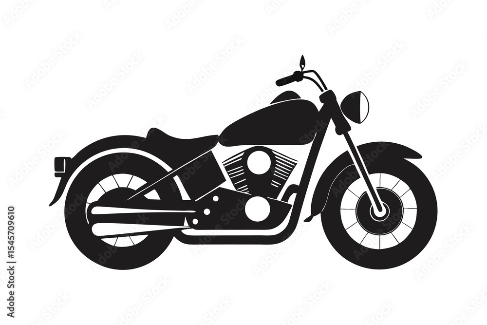 Fototapeta premium Harley davidson bike silhouette on white background