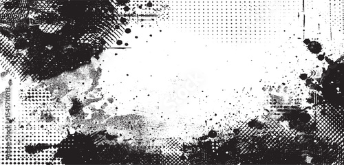 Grunge real organic vintage halftone vector  Vector grunge brush strokes texture rough black scratches for wallpaper, paint splatter template