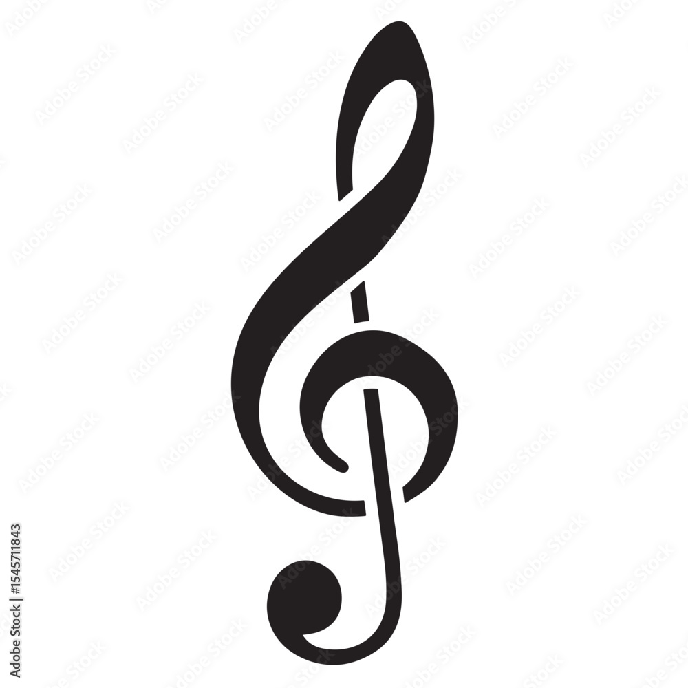 Obraz premium Minimalist Musical Note g clef Icon