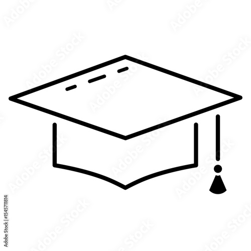 Minimalist Graduation Hat Line Icon