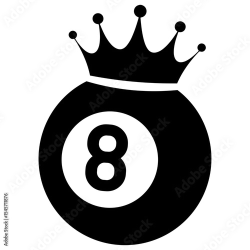 8 ball Crowned solid black Icon