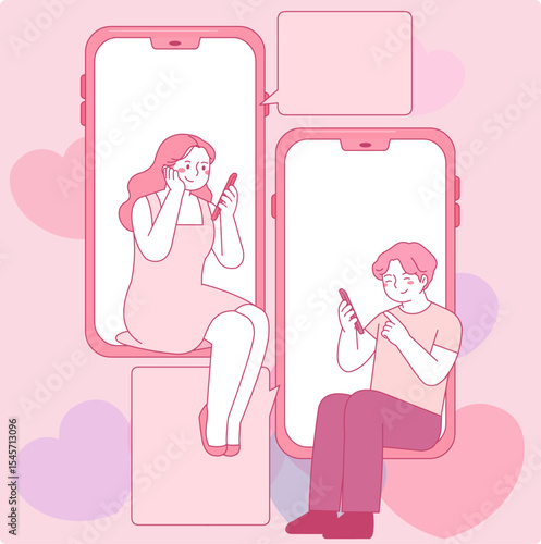 online, mobile phone, chatting, communication, romance cam, love, affection, interaction, social media, couples, lovers, communication