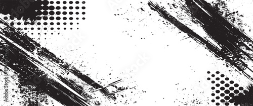 Grunge real organic vintage halftone vector  Vector grunge brush strokes texture rough black scratches for wallpaper, paint splatter template