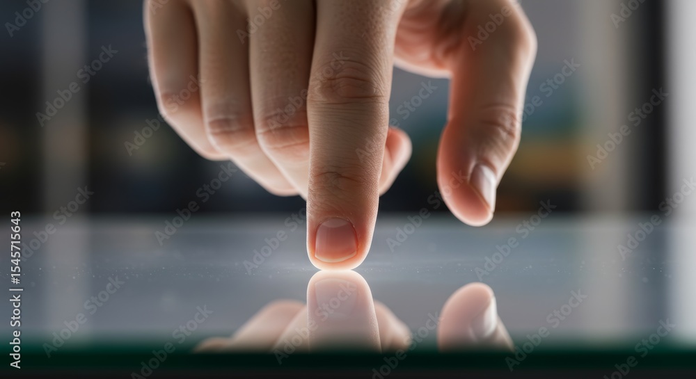 Naklejka premium Hand clicks screen