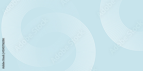 Modern abstract background. Glossy white gradient circle lines. Minimal geometric pattern. Simple graphic elements