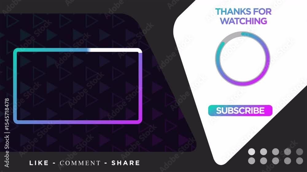 YouTube End Screen Template with Recommended Video Box, Subscribe ...