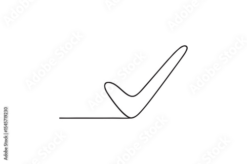 Checkmark continuous one line drawing minimalism design