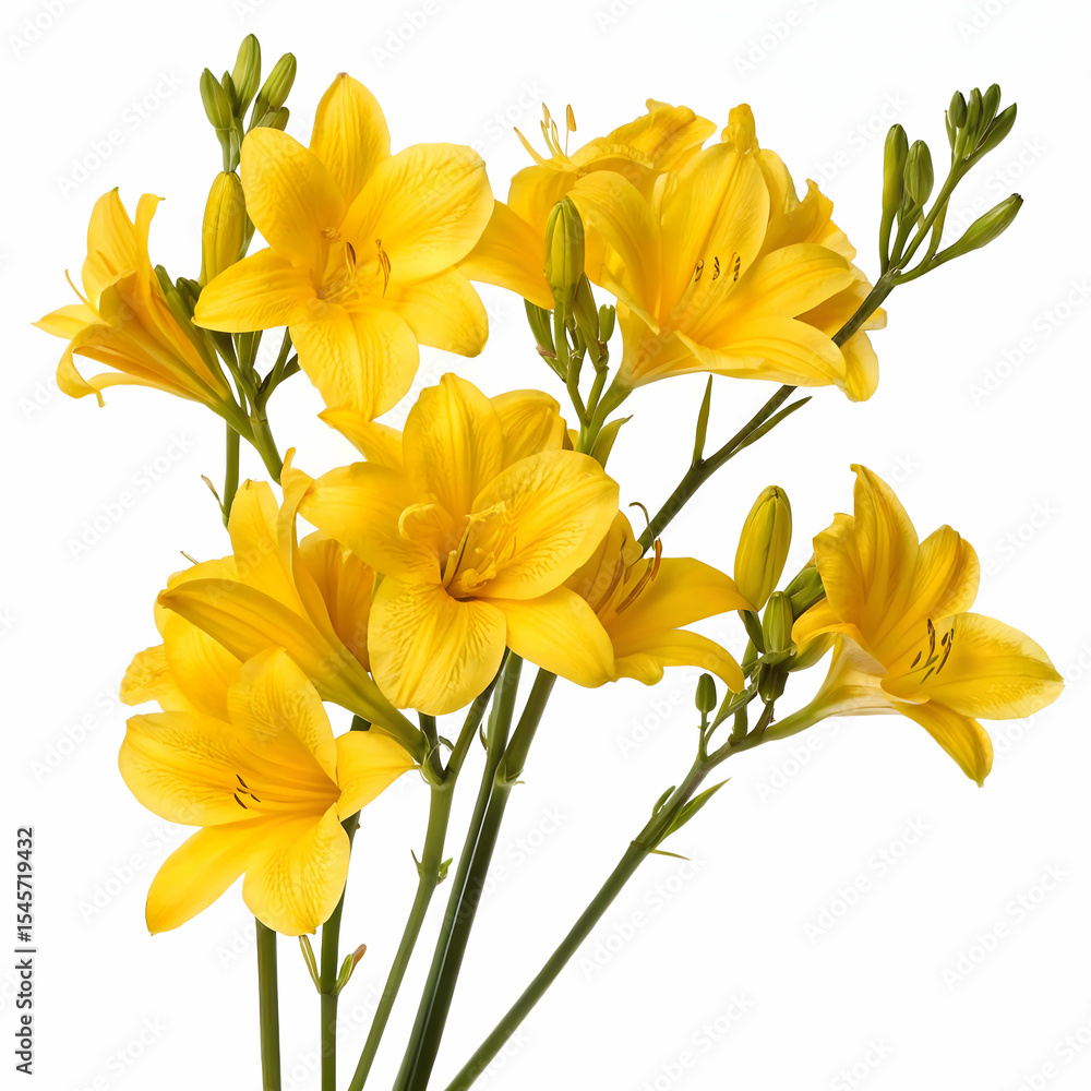 Fototapeta premium Yellow flowers isolated on transparent background 