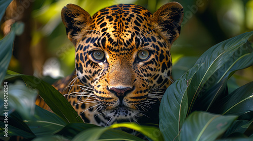 Wallpaper Mural Leopard Emerging from Jungle Leaves in Natural Habitat Torontodigital.ca