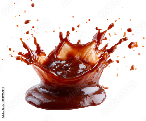 Spicy Barbecue Sauce Splash on White Background