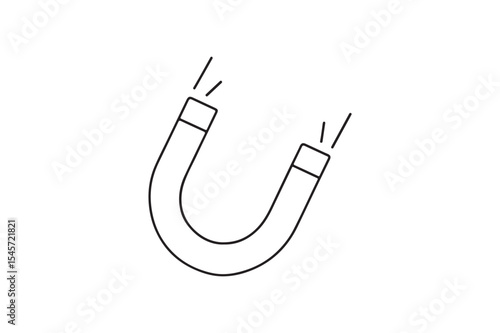 Horseshoe Magnet continuous one line drawing minimalism design