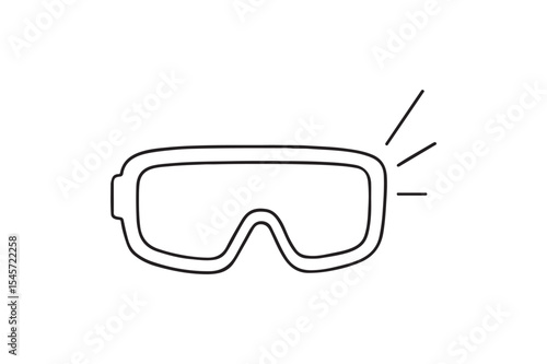 Laser Eye Protection continuous one line drawing minimalism design