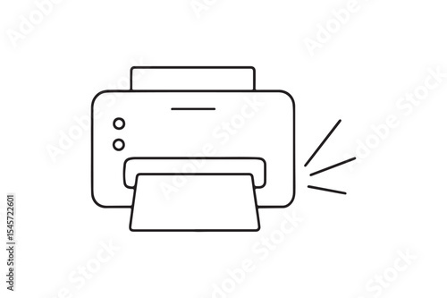 Laser Printer continuous one line drawing minimalism design