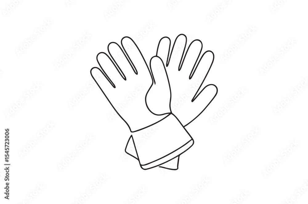Obraz premium Protective Gloves continuous one line drawing minimalism design