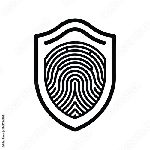 Fingerprint Scanner Silhouette Vector Illustration on White Background 02