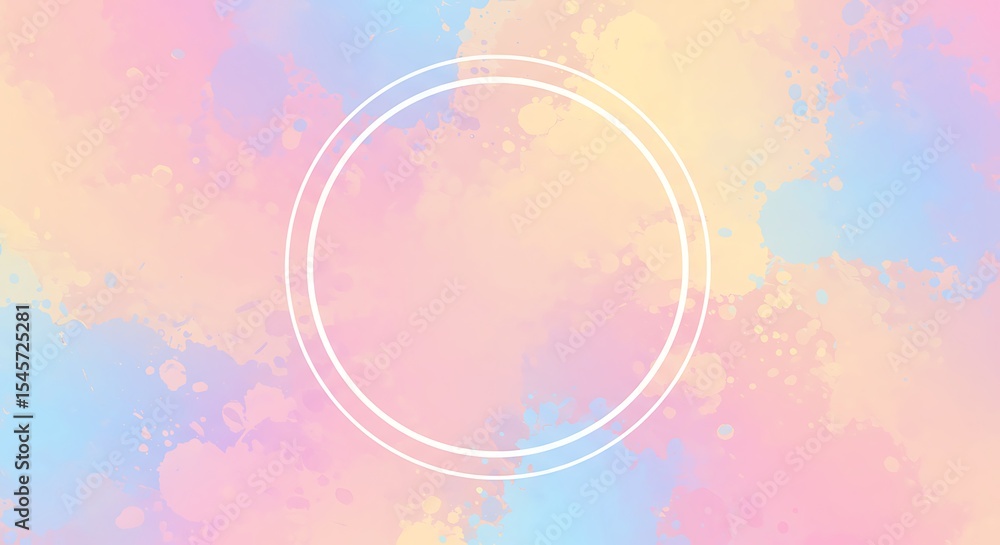 Pastel Watercolor Background with Circle Frame Pastel Watercolor Background with Circle Frame