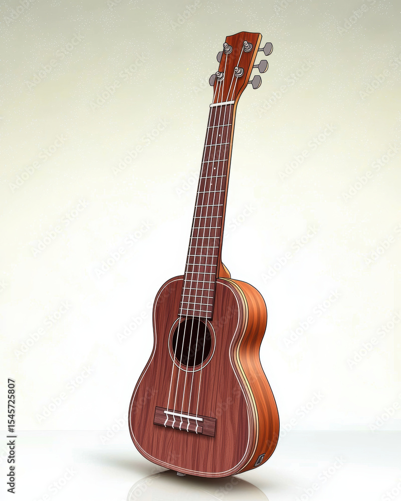 Fototapeta premium flat of modern acoustic guitar displayed in serene environment, showcasing its elegant design and craftsmanship