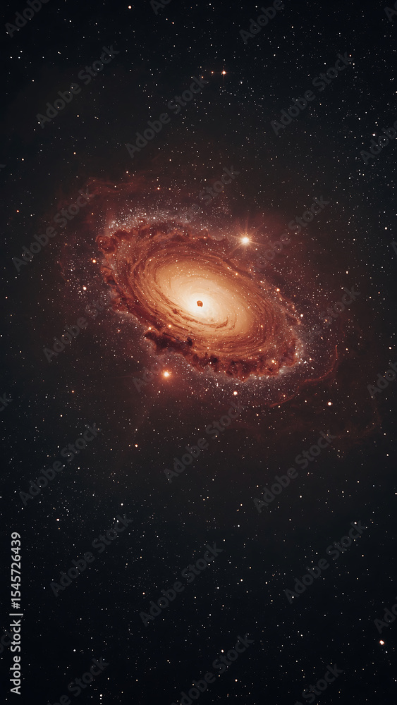 Fototapeta premium Galaxy background vertical spiral galaxy NGC 4622 is suitable for cosmic-themed designs, space exploration content, science fiction projects, futuristic concepts.