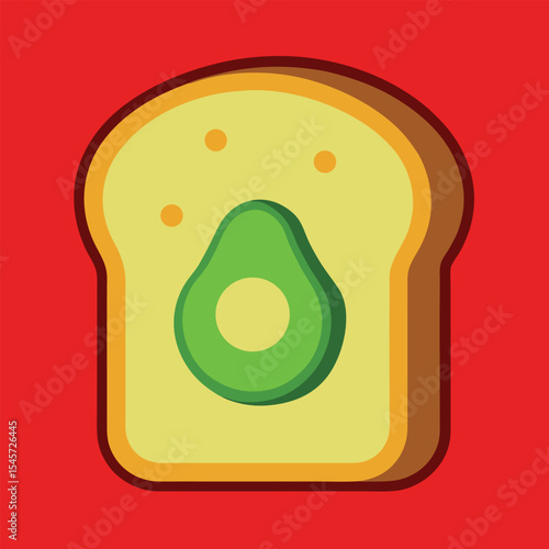 Whole Wheat Toast with Avocado vector