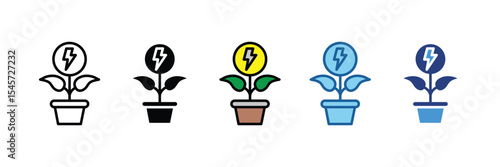 Energy Plant  Icon Element For Design